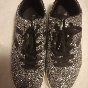 TRETORN Camden Black Glitter Sneakers, US Women's Size 10.5